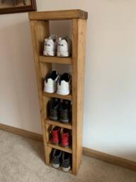 Handmade Solid Wood Shoe Bench Rustic Hallway Storage - thumbnail 1