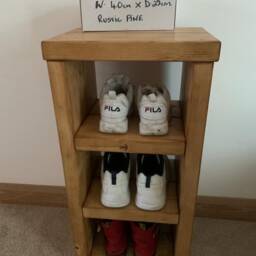 Handmade Solid Wood Shoe Bench Rustic Hallway Storage - thumbnail 2