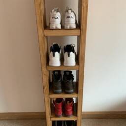 Handmade Solid Wood Shoe Bench Rustic Hallway Storage - thumbnail 3