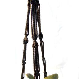 Black Macrame Plant Hanger 24 Inches 3mm - Hanging Planter Plant Holder Wall Hanging Planter Pattern Macrame Pot - thumbnail 3