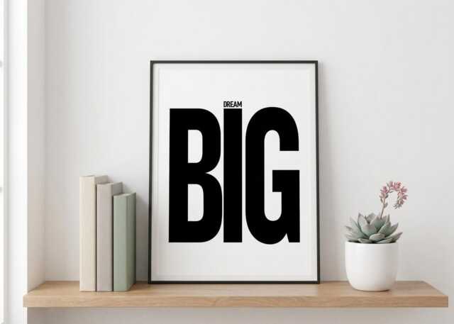 Dream Big Typography Wall Art - image 1