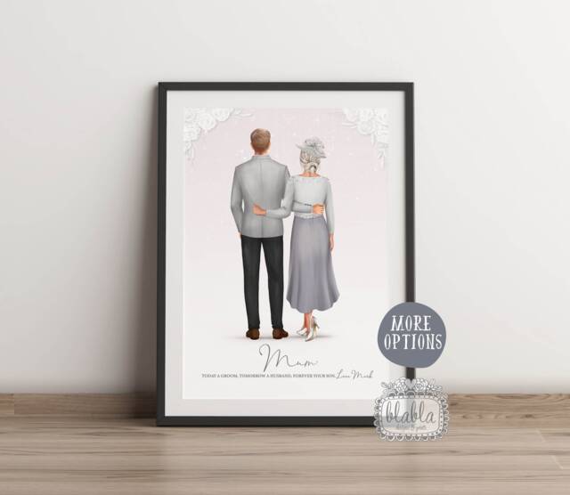 Personalised Mother Of The Groom Gift, Custom & Portrait Art, Custom, Wedding, Wedding Gift - image 1