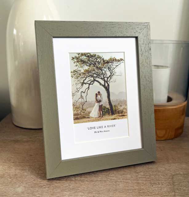 Personalised Printed & Framed Photo Handmade Taupe Picture Frame. Custom Made. Printing. Gift. Home. Wall Decor. Keepsake - image 1