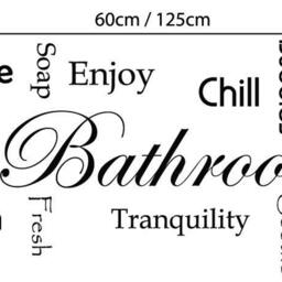 Bathroom Words Wall Decal Relax Chill Bubbles Bathe Shower Unwind Sticker Gift Ensuite Bath Mirror Tiles - thumbnail 2