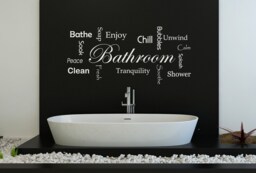 Bathroom Words Wall Decal Relax Chill Bubbles Bathe Shower Unwind Sticker Gift Ensuite Bath Mirror Tiles - thumbnail 1