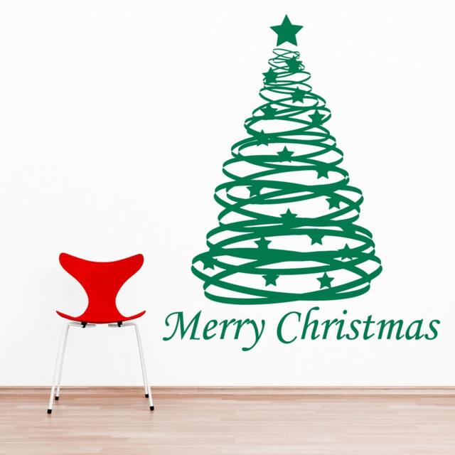 Wall Decals Merry Christmas Tree Star Gifts Decoration Decal Vinyl Sticker Bedroom Home Decor Art Murals Ms685 - image 1
