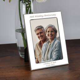 Personalised 50Th Wedding Anniversary Silver Photo Frame Gift For Couple Mum Dad Engraved Any Message 50 Years Married Keepsake - thumbnail 3