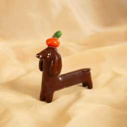 Ceramic Dachshund Lucky Dog Handcrafted Whimsical Decor - thumbnail 3