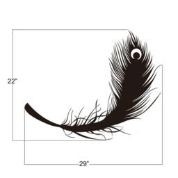 Peacock Feather Vinyl Wall Decal, Bedroom Art, Peacock Decal, Wall Feather, Feather Sticker - 186 - thumbnail 3