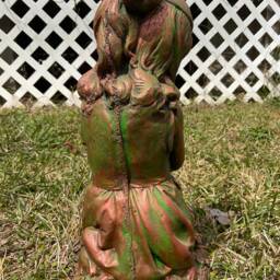 Solid Concrete Girl Garden Statue/Memorial Hand Painted Ages Bronze - thumbnail 4
