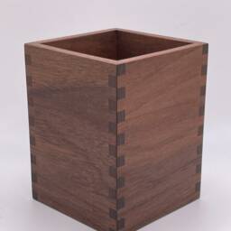 Pencil/Pen/Makeup Brush Holder - Desk Organizer Walnut Hardwood - thumbnail 2