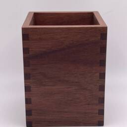 Pencil/Pen/Makeup Brush Holder - Desk Organizer Walnut Hardwood - thumbnail 3