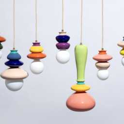 Ceiling Pendant Ceramic Lamp, Decorated Lampshade Design Unique Light Fixture - thumbnail 2