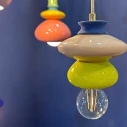 Ceiling Pendant Ceramic Lamp, Decorated Lampshade Design Unique Light Fixture - thumbnail 4