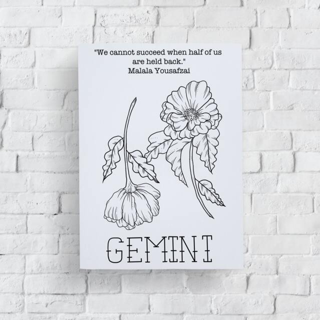 Gemini Astrology Print Feminist Zodiac Art Birthday Gift - image 1