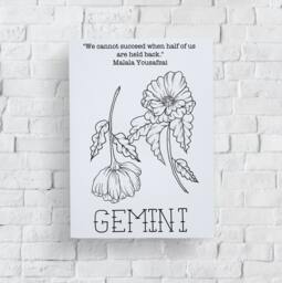 Gemini Astrology Print Feminist Zodiac Art Birthday Gift - thumbnail 1