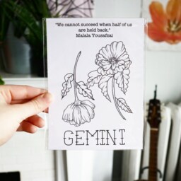 Gemini Astrology Print Feminist Zodiac Art Birthday Gift - thumbnail 2