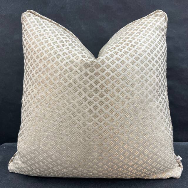 Luxury Designer Antique Gold Embroidered Geometric Cushion Pillow Throw Cover - image 1
