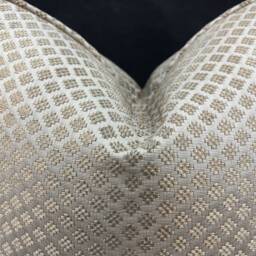Luxury Designer Antique Gold Embroidered Geometric Cushion Pillow Throw Cover - thumbnail 3