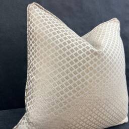 Luxury Designer Antique Gold Embroidered Geometric Cushion Pillow Throw Cover - thumbnail 4