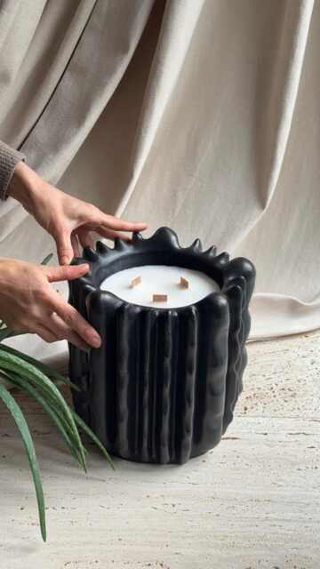 Forma Statement Coconut Wax Unscented Candle - Extra Large Luxury Handmade Concrete Decor Object Wabi Sabi - image 1