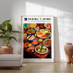Food Print, Filipino Poster, Art, Kitchen Decor, Retro Wall Vintage Large Print - thumbnail 2
