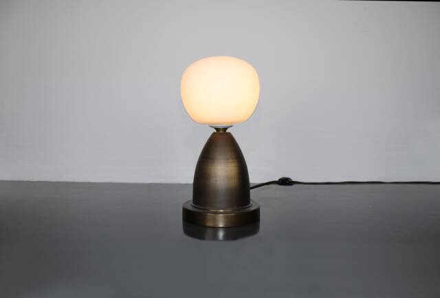 Bedside Lamp, Desk Light , Double Globe Table Pendent Lighting - Blackened Brass Lamp Modern Vanity Fixture - image 1