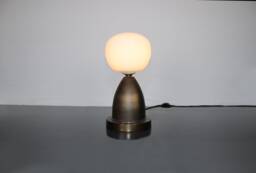 Bedside Lamp, Desk Light , Double Globe Table Pendent Lighting - Blackened Brass Lamp Modern Vanity Fixture