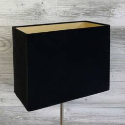Black Rectangular Lampshade, Metallic Table Floor Oblong Rectangle - thumbnail 2