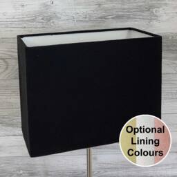 Black Rectangular Lampshade, Metallic Table Floor Oblong Rectangle