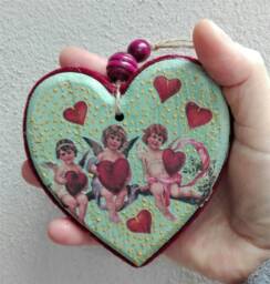 Heart Vi - Sacred Symbol Love, Friendship, Loyalty, Faith, Sacred Heart, Heart Of God, Artisanal Wall - thumbnail 1