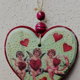 Heart Vi - Sacred Symbol Love, Friendship, Loyalty, Faith, Sacred Heart, Heart Of God, Artisanal Wall - thumbnail 3