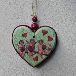 Heart Vi - Sacred Symbol Love, Friendship, Loyalty, Faith, Sacred Heart, Heart Of God, Artisanal Wall - thumbnail 2