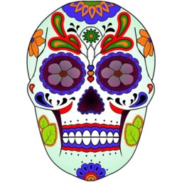 Dia De Los Muertos - Sugar Skull Decal Day Of The Dead Wall Decor Peel & Stick Candy Sticker Reusable Fabric Vwaq-Gjg#3 - thumbnail 2