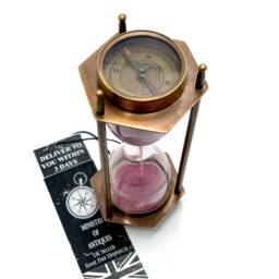 Brass Hourglass , Sand Timer Table Top Decor, Home Decor Christmas Decoration, Handmade Item, Wedding Gift Countdown Timer - thumbnail 1