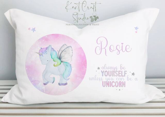 Personalised Unicorn Pillow Case, Pink Pillowcase Gift, Girls Bedroom D??cor - image 1