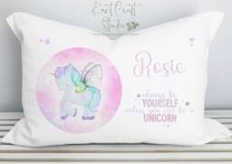 Personalised Unicorn Pillow Case, Pink Pillowcase Gift, Girls Bedroom D??cor - thumbnail 1