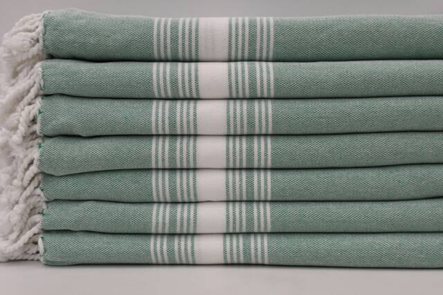 "Green Peshtemal, Soft Towel, Pool Towel, Turkish Towel, Sauna Towel, 40""x67" - image 1