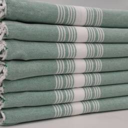 "Green Peshtemal, Soft Towel, Pool Towel, Turkish Towel, Sauna Towel, 40""x67" - thumbnail 3