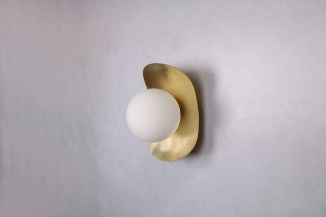 Ellipse Wall Lighting - Brass Gold Globe Lamp Vanity Light Fixture, Sconce, Lamp, , Small - image 1