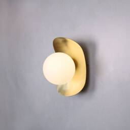 Ellipse Wall Lighting - Brass Gold Globe Lamp Vanity Light Fixture, Sconce, Lamp, , Small - thumbnail 2