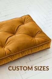 Reading Nook Cushion Custom Sizes Luxury French Futon With Piping Large Floor Window Seat - thumbnail 3