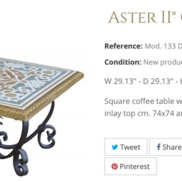 Scagliola Art Coffee Table, Wrought Iron Base & Italian Inlay Table - thumbnail 3