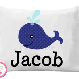 Pink Whale Personalized Pillow Case - thumbnail 2
