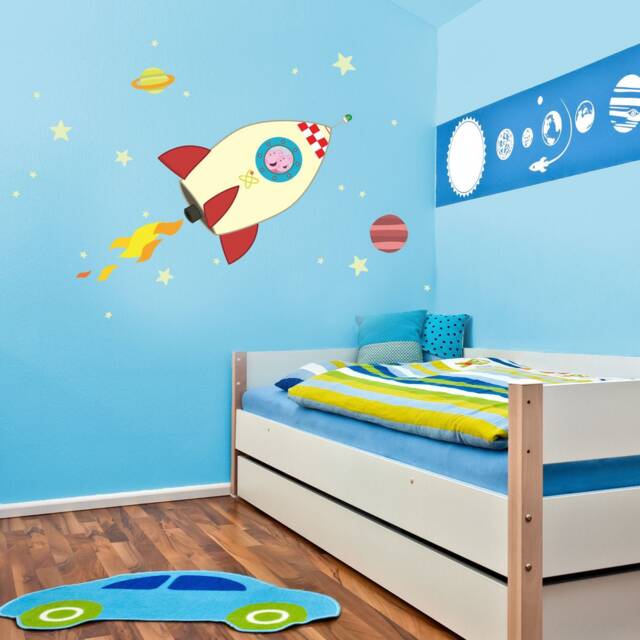 Peppa Pig & George in Space Wall Sticker, Decal - image 1