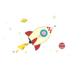 Peppa Pig & George in Space Wall Sticker, Decal - thumbnail 2