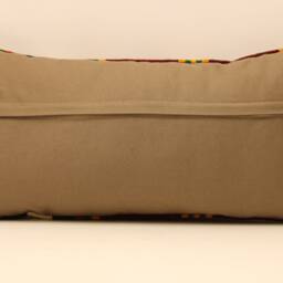 Handmade Lumbar Kilim Pillow 12x24Inch 30x60 cm Oriental Boho Turkish Small Oblong Kilim Cushion Covertribal Pillows 4Oaf-92 - thumbnail 4