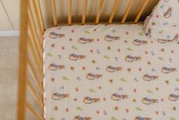 Peter Rabbit Fitted Crib Sheet Organic Cotton Bedding, Perfect For Baby Boys, Ideal Shower & Easter Gift