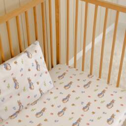 Peter Rabbit Fitted Crib Sheet Organic Cotton Bedding, Perfect For Baby Boys, Ideal Shower & Easter Gift - thumbnail 2