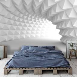 3D White Space Wallpaper, Geometry Architecture Wall Mural, Peel & Stick - thumbnail 2